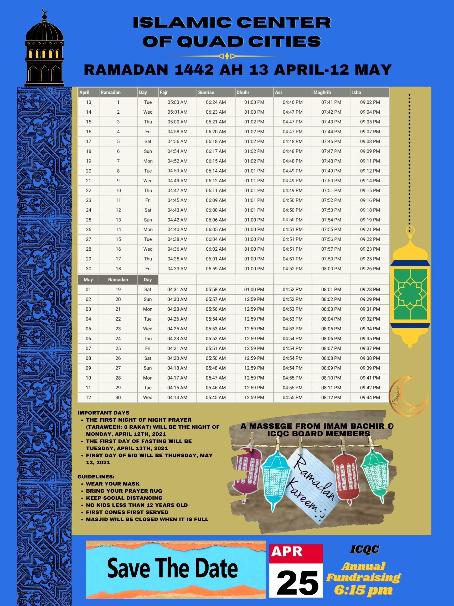 Ramadan 2021 Announcement Icqc Online